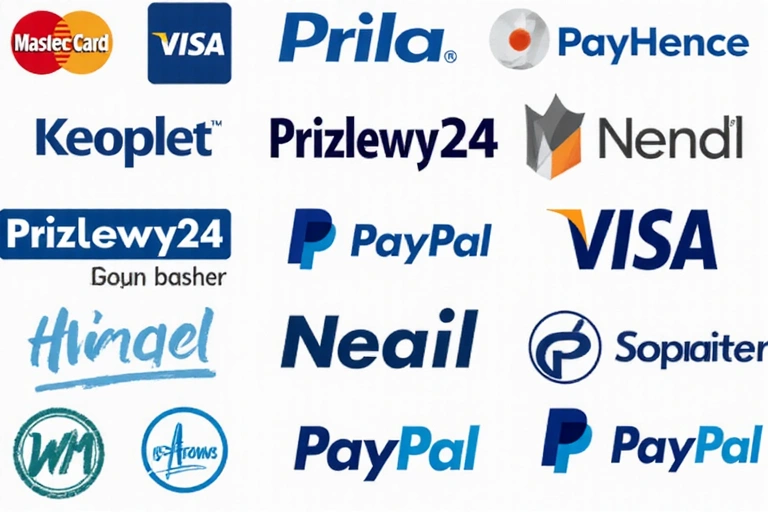 Różne ikony metod płatności online i bankowości